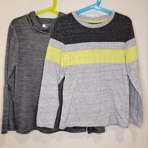 Xersion / Arizona 2 Boys Long Sleeve Tops Hooded Pullover Gray sz Small & Medium
